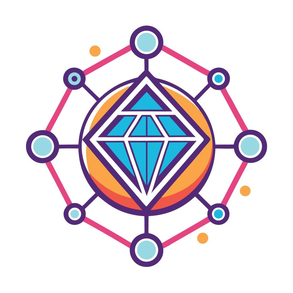 Modern logo representing innovative lab grown diamonds with vibrant colors and geometric design elements evoking technology and luxury vector