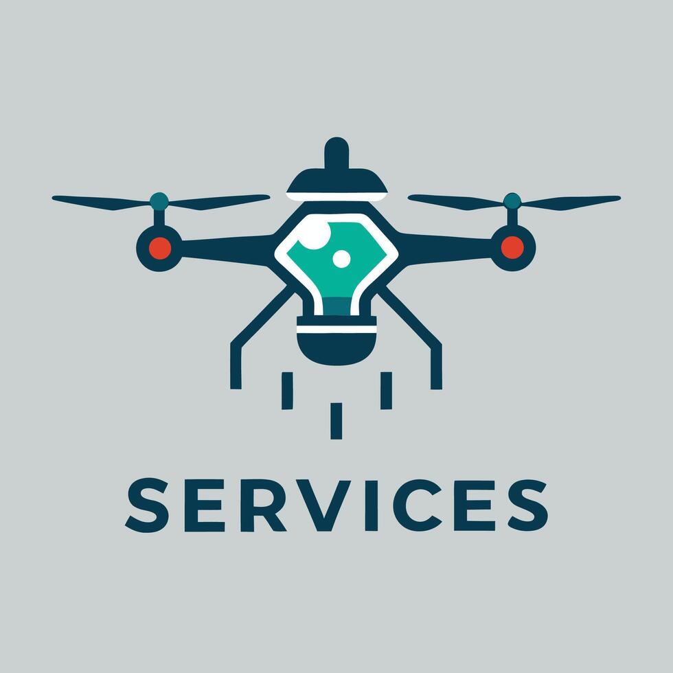 Aerial minimalist logo design for drone services featuring a unique unm identification and technology motif vector
