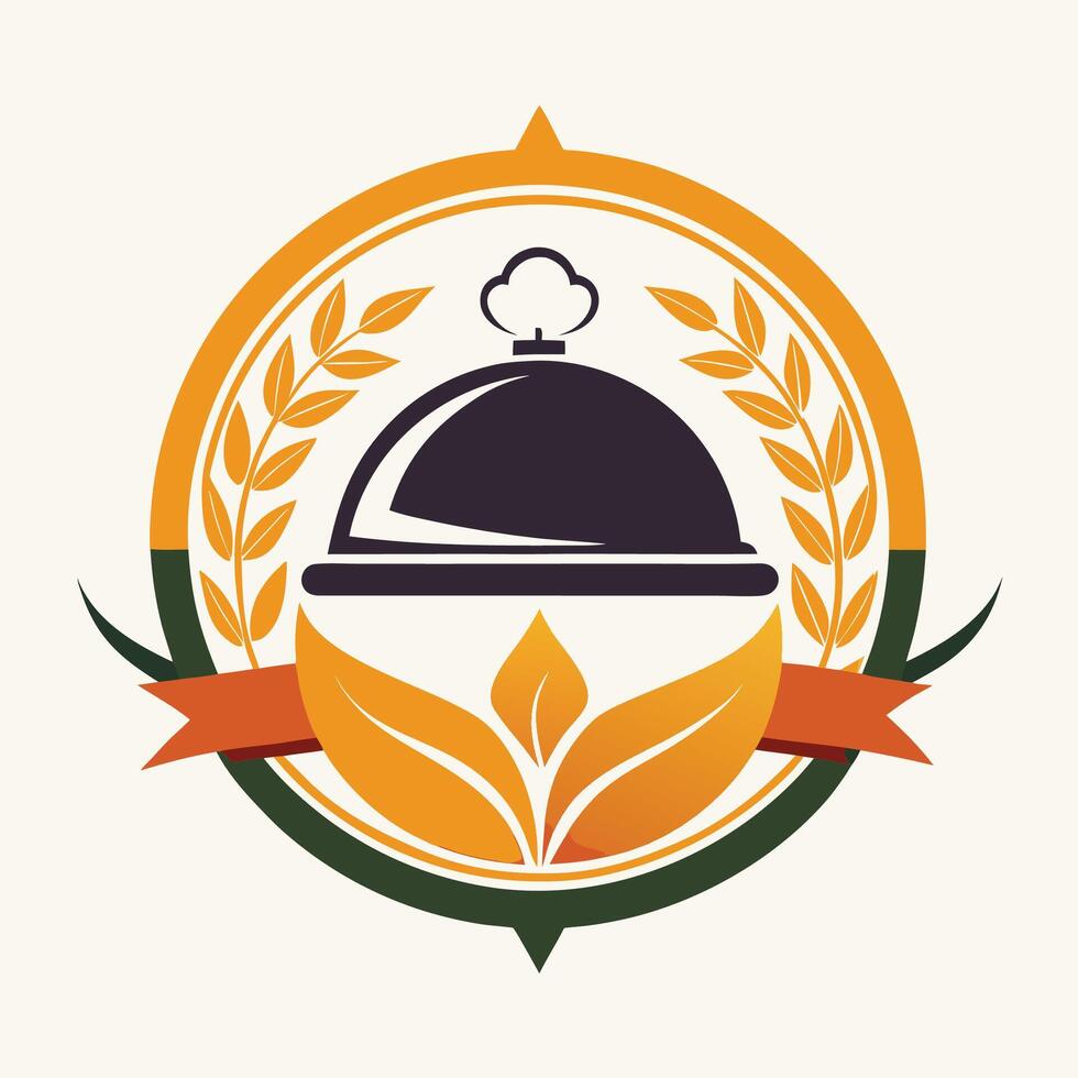Professional logo design for a catering service featuring elegant culinary elements and vibrant colors for brand identity vector