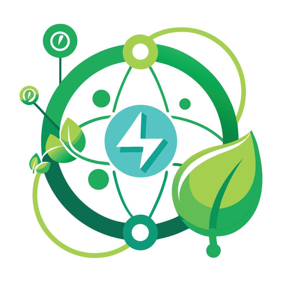 Modern logo representing innovative green hydrogen technology emphasizing clean energy solutions and sustainability vector
