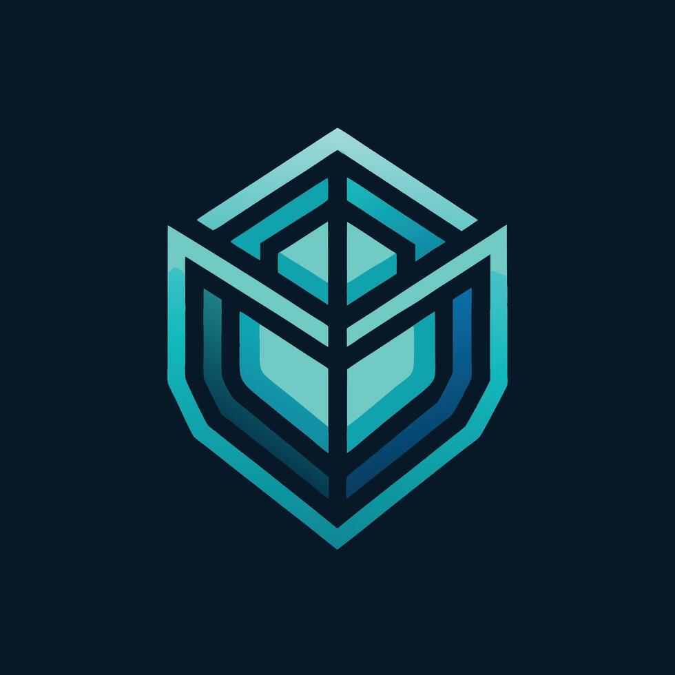 Sleek minimalist logo design for a predictive policing technology organization showcasing modern graphic elements in bluegreen color palette vector