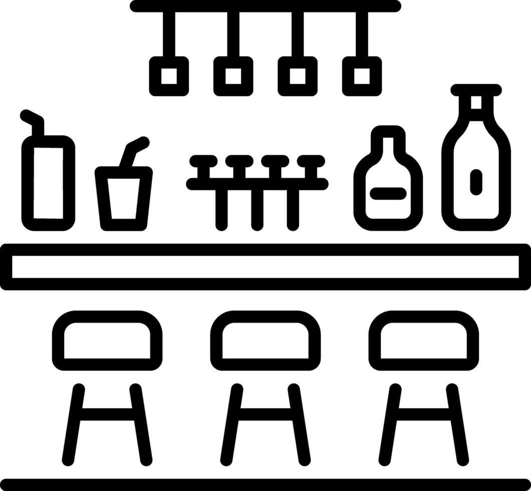 A linear style icon of a hotel bar vector