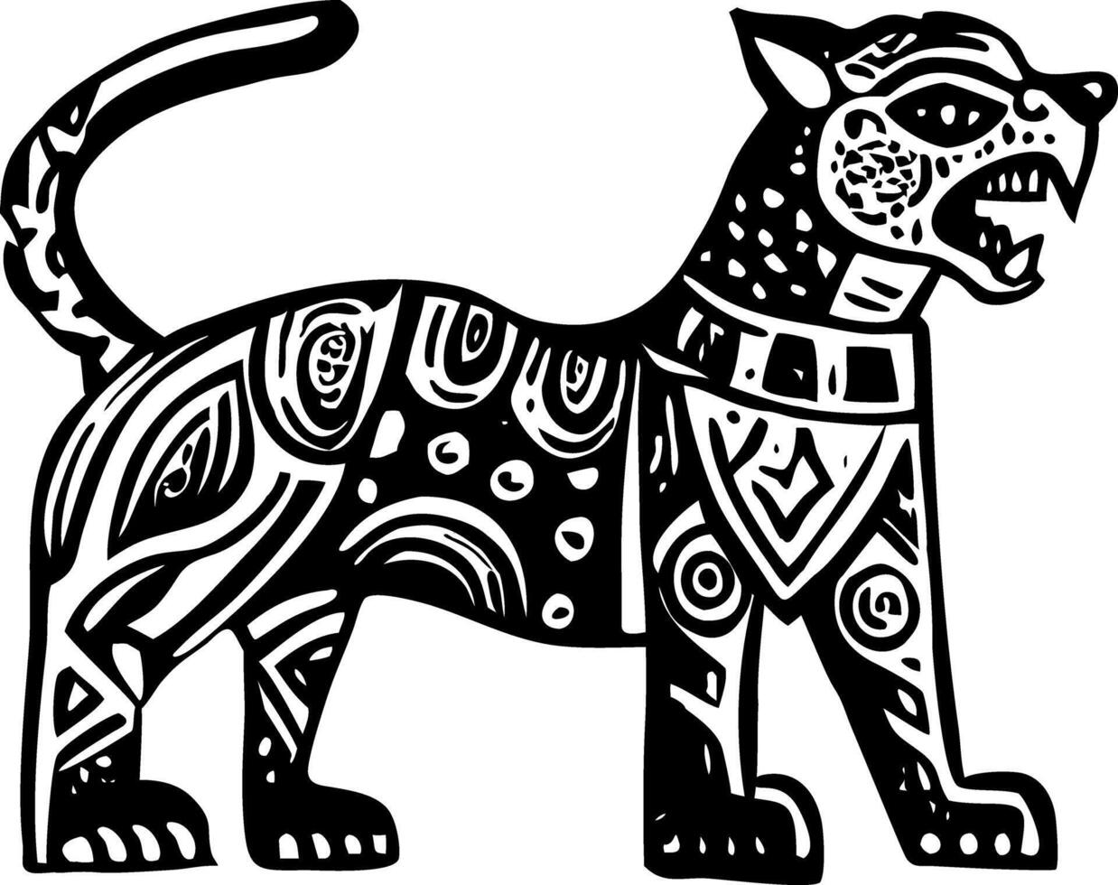 A vintage style illustration of a jaguar symbol vector