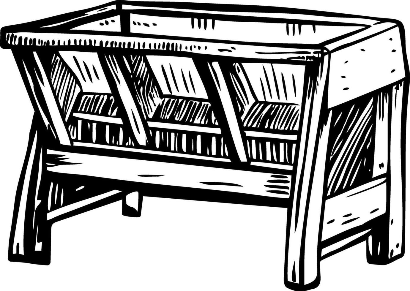 Cattle feeder illustration in vintage style vector