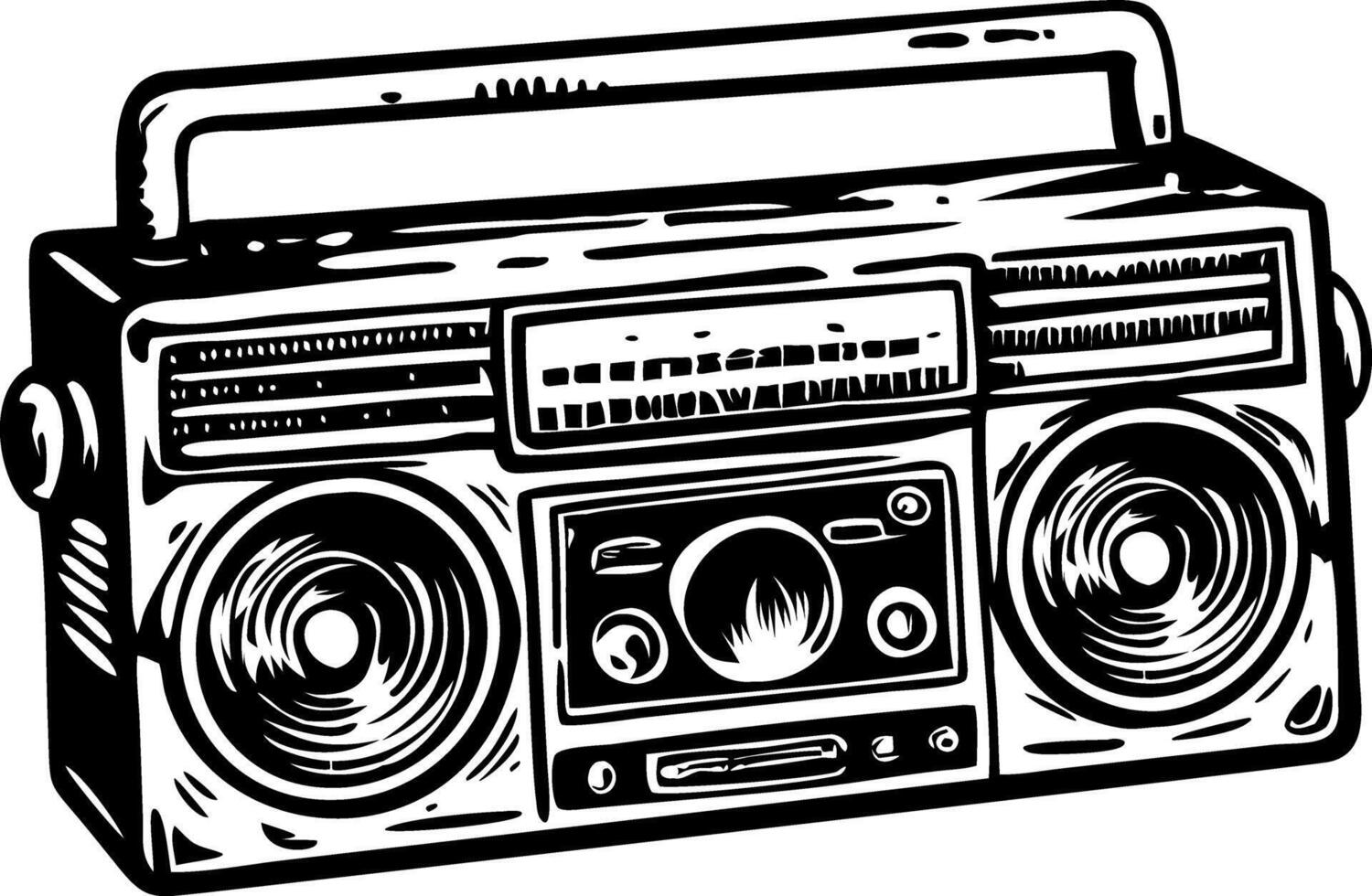 A vintage style illustration of a stereo player vector