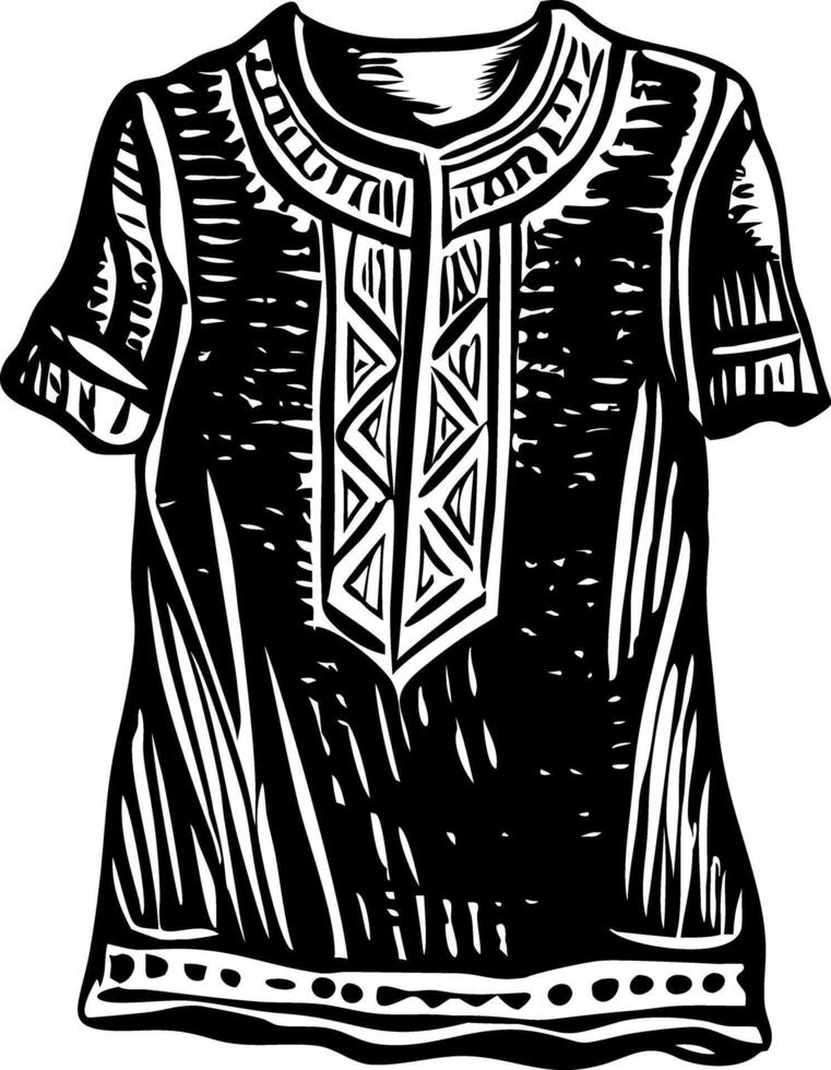 A glyph style illustration of a cotton tunic vector