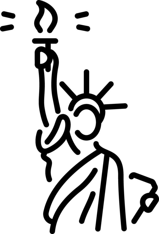 An outline style icon of the famous liberty statue vector