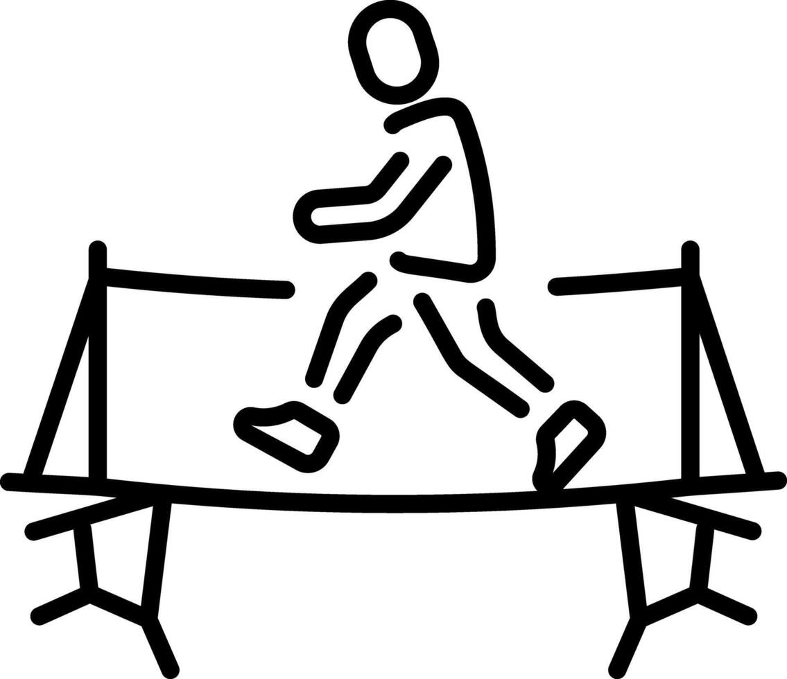 A linear icon showing a bridge crossing over a river vector
