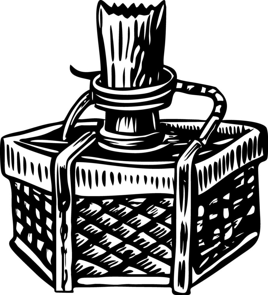 Ancient hunting trap illustration in vintage style vector