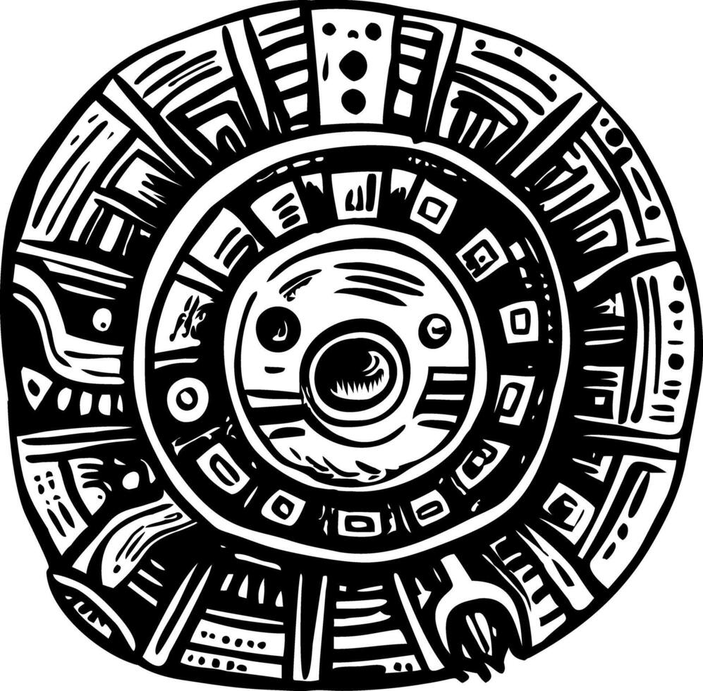 Maya astronomy illustration in vintage style vector