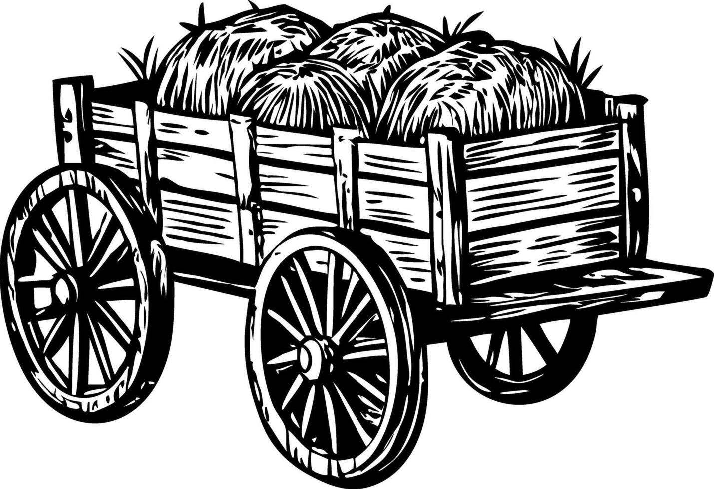 Hey cart illustration in vintage style vector