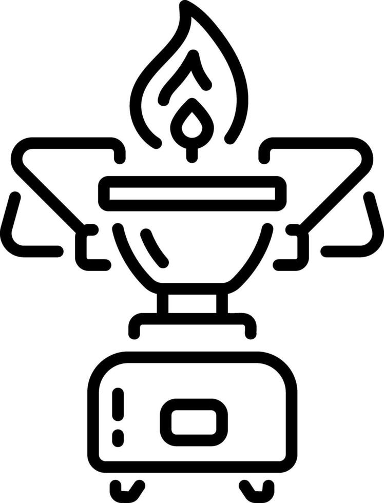 A line icon depicting a portable stove vector
