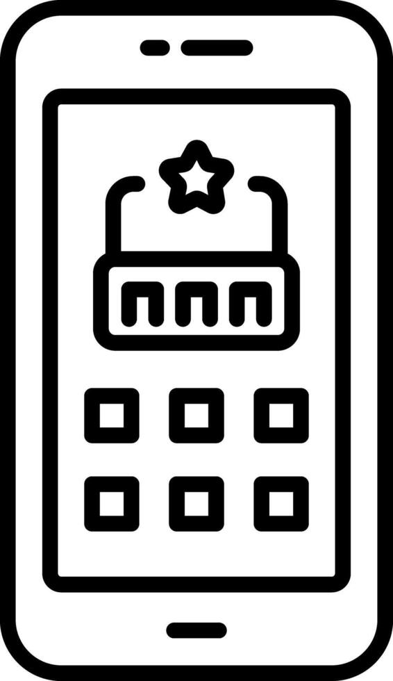 A linear style icon of a booking app vector