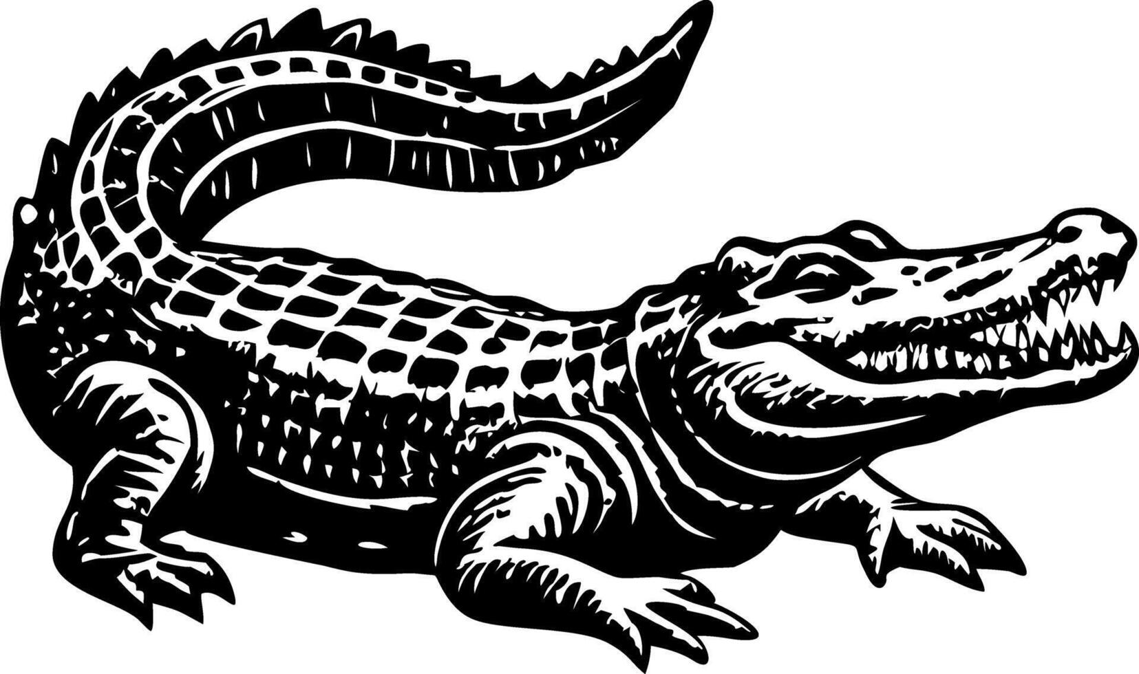 A sketchy style illustration of alligator vector