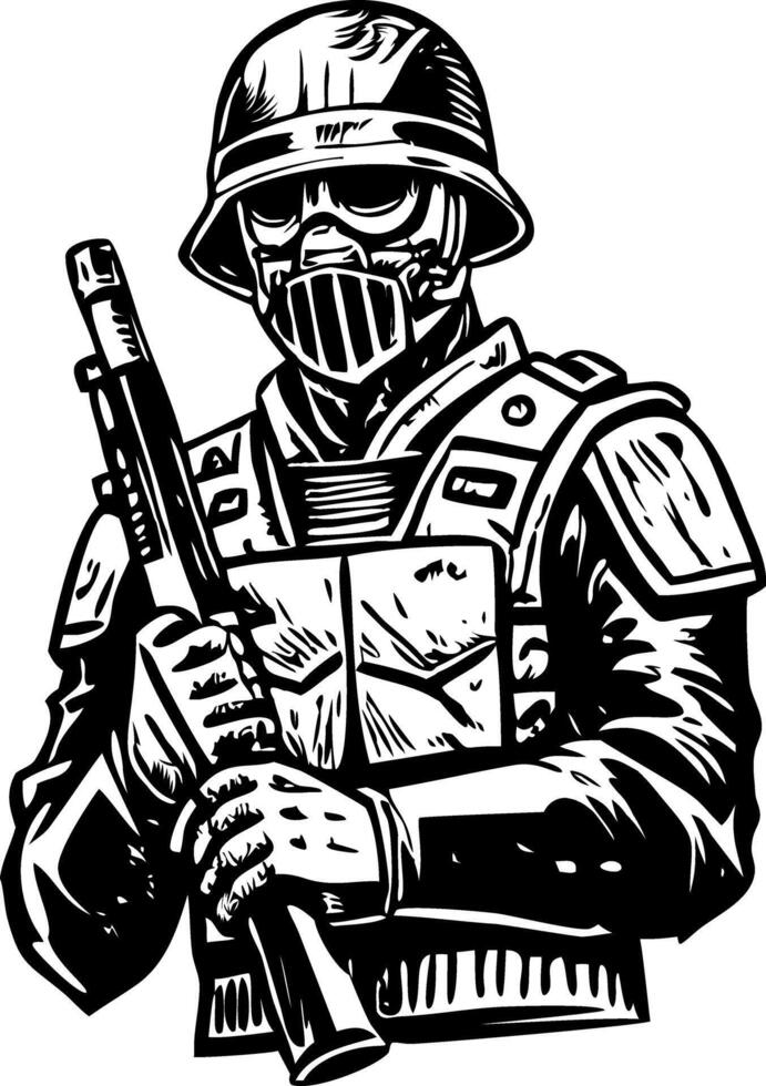 A vintage style illustration of a war leader vector