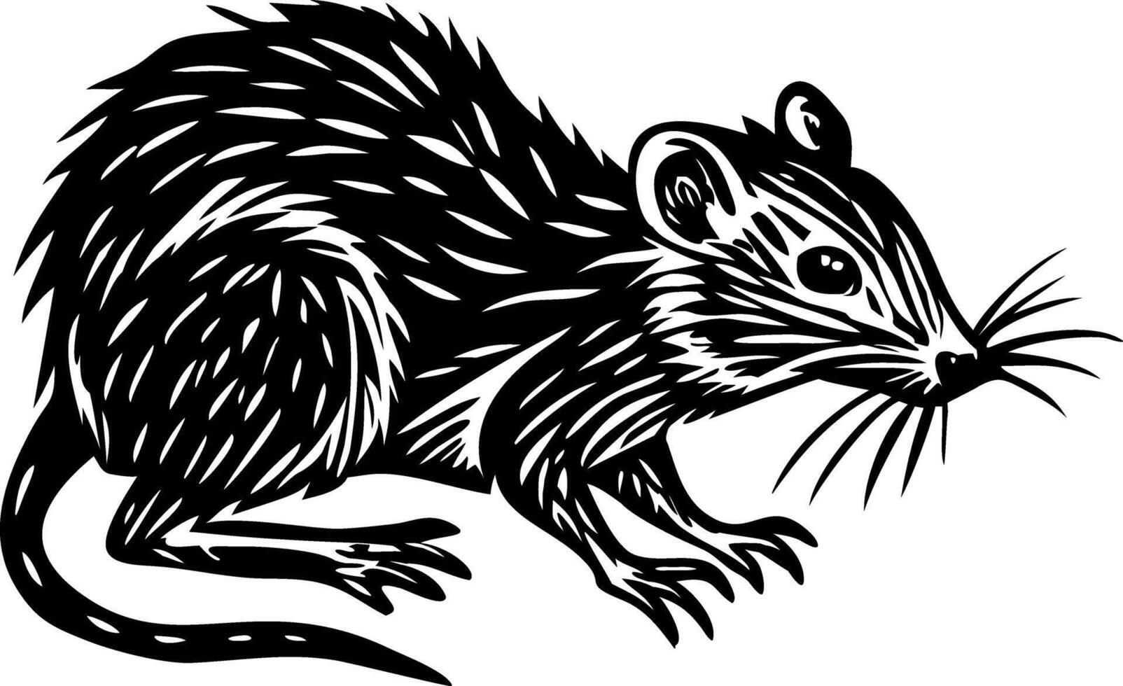 A vintage style illustration of rat vector