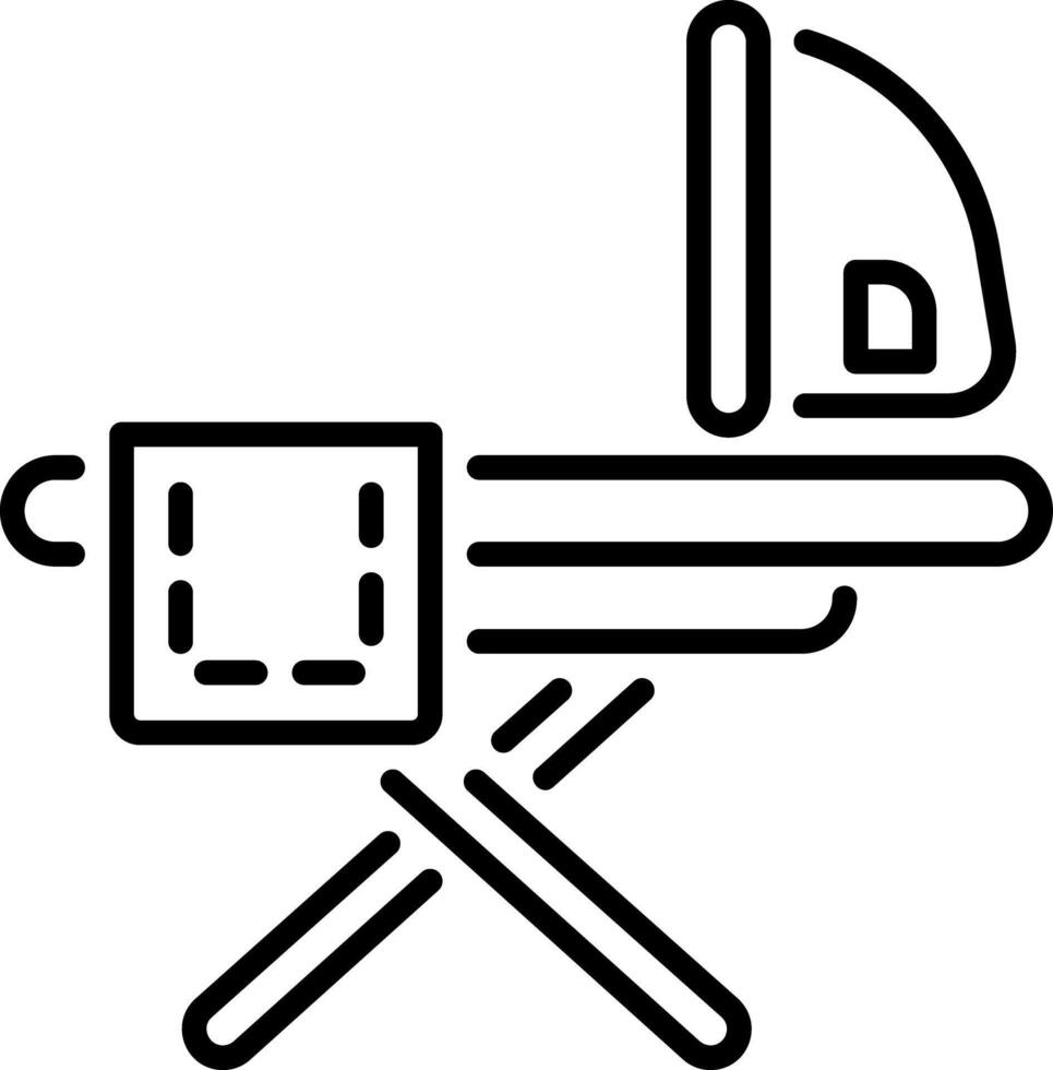 A linear style icon of an ironing board vector