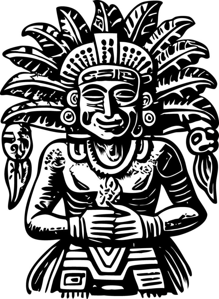 A vintage style illustration of rain god vector
