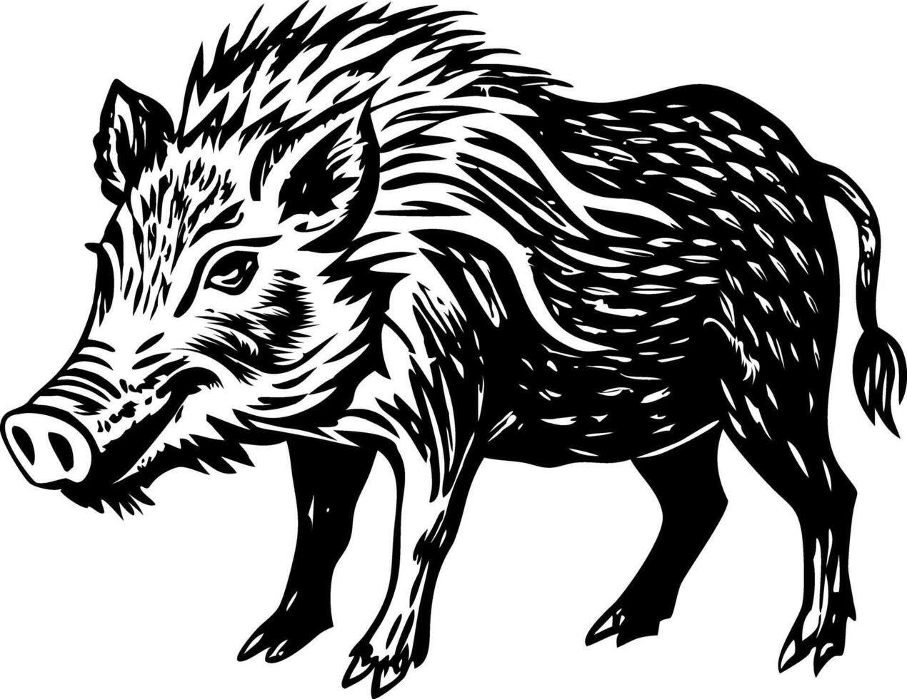 Wild boar illustration in vintage style vector