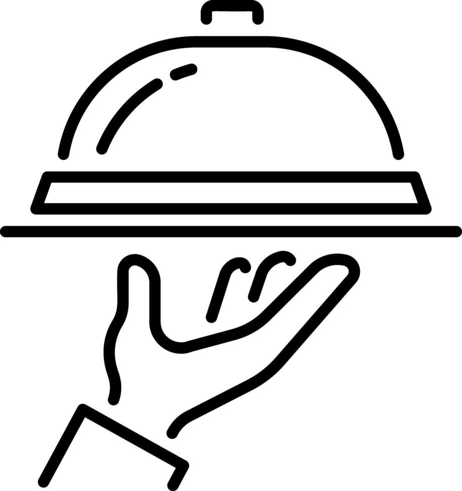 Food serving dish icon in linear style vector