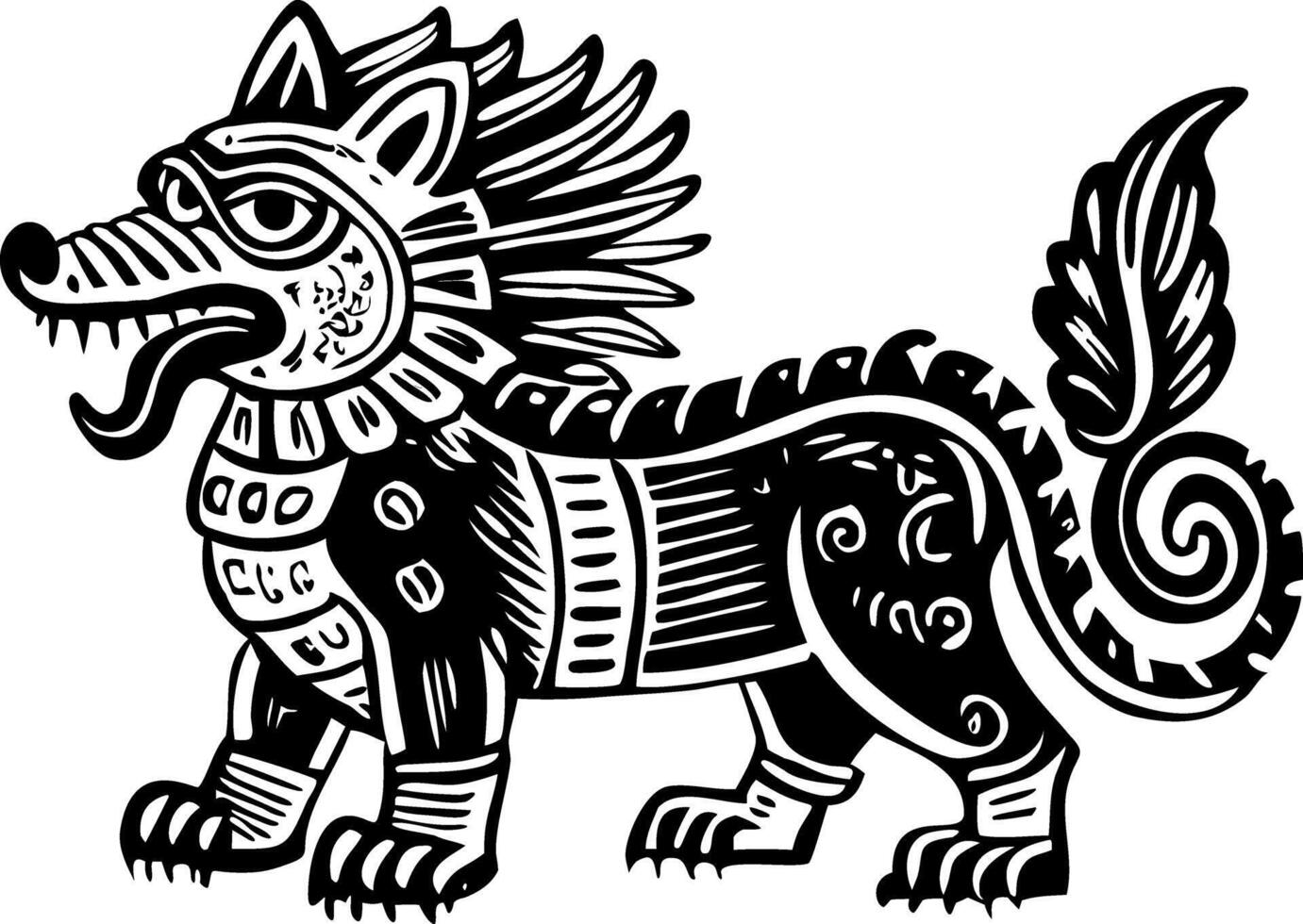 Mythological beast illustration in vintage style vector
