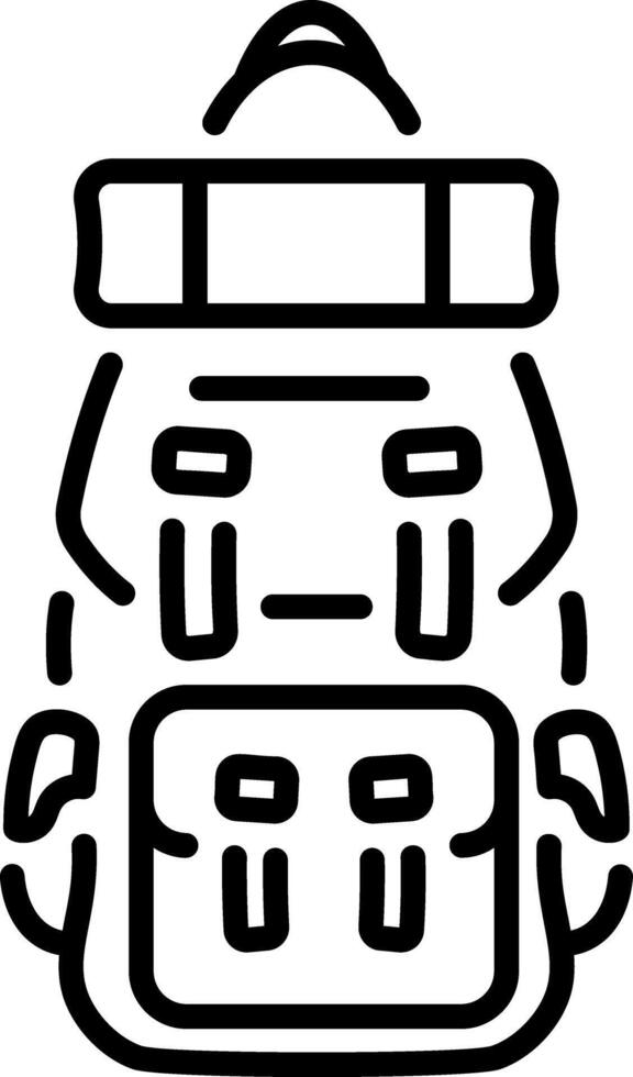 A linear icon showing a rucksack bag vector