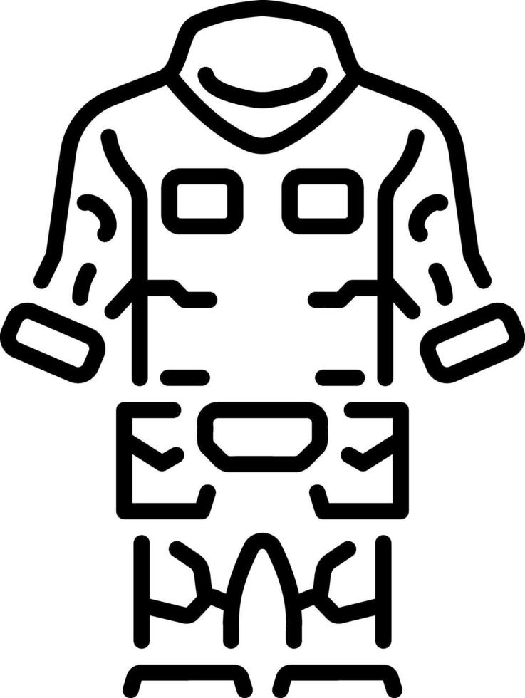 A linear icon showing camouflage gear vector