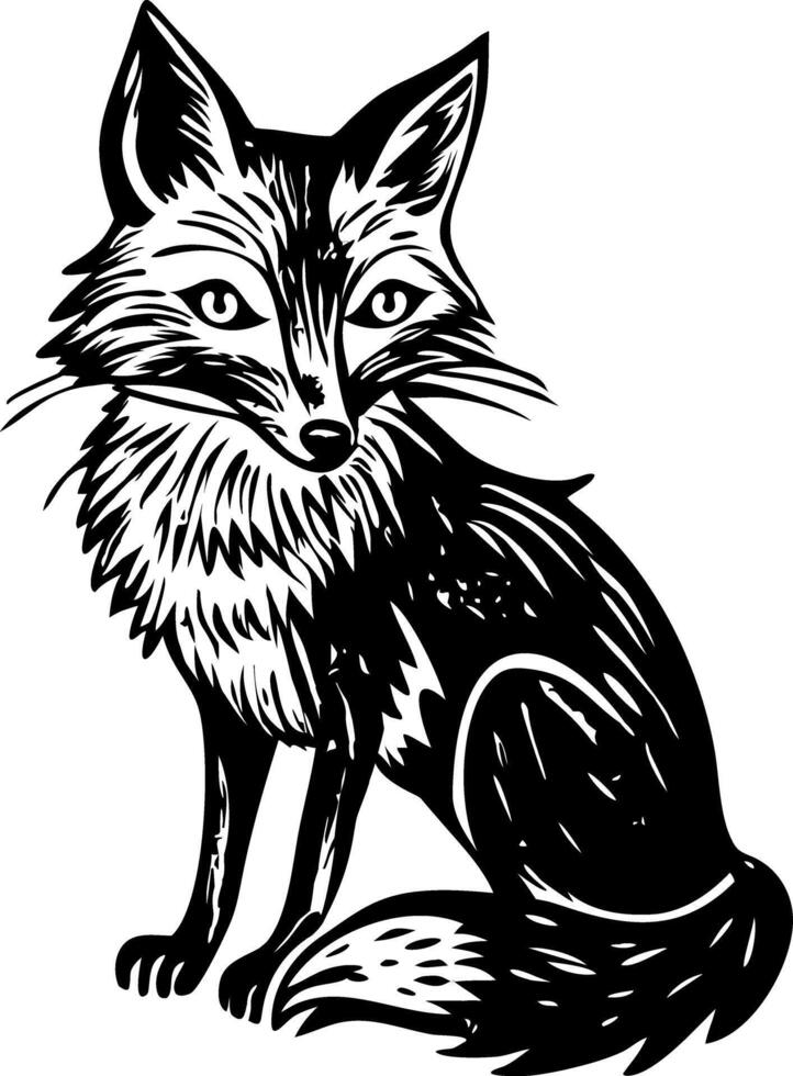 Farm fox illustration in vintage style vector