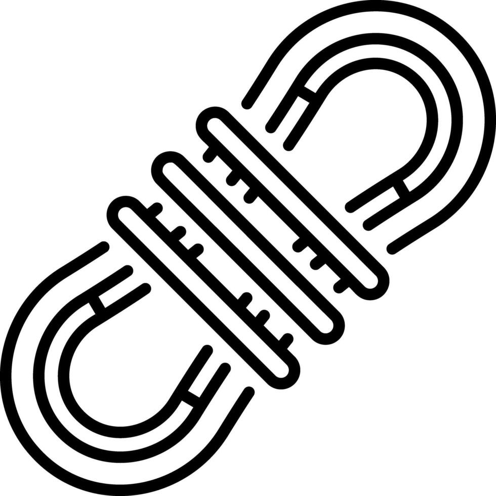 A linear icon depicting a coil of adventure rope vector