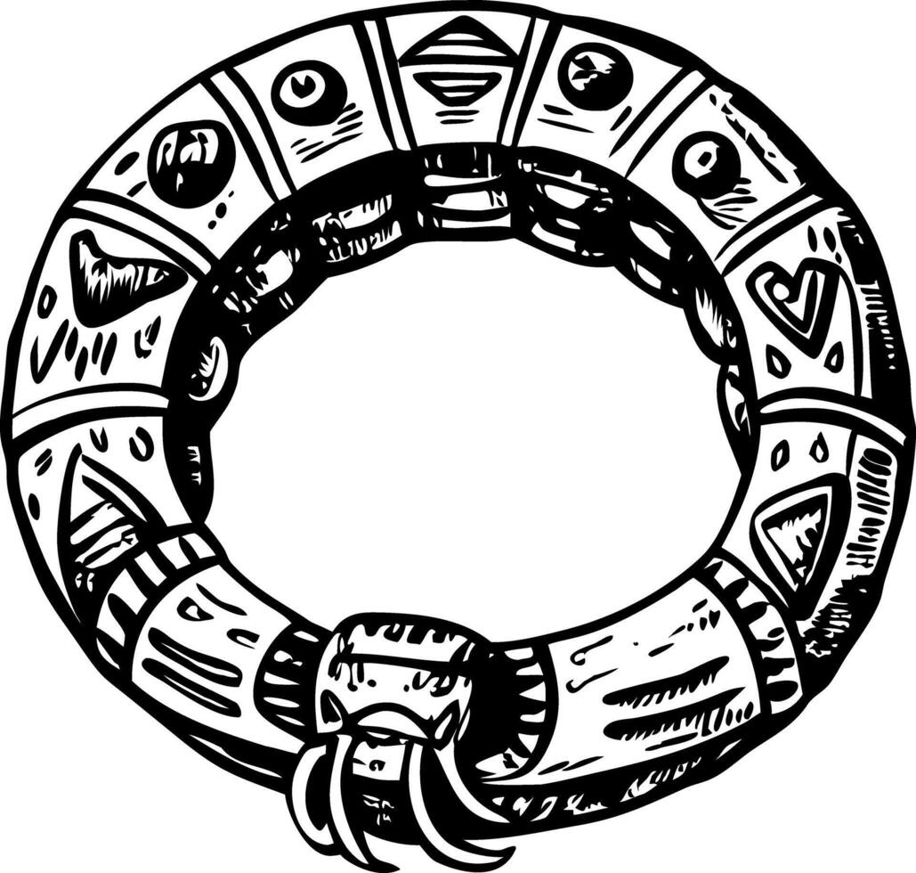 A vintage style illustration of a brass bangle vector