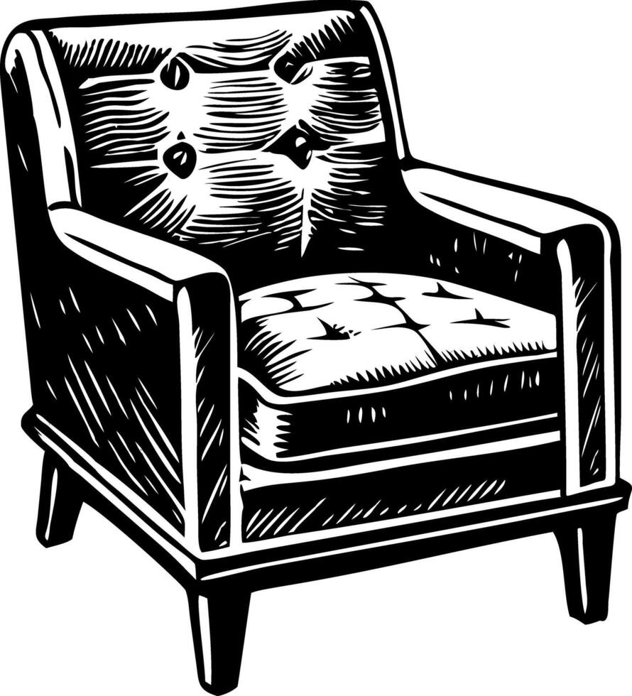 A glyph style illustration of a modern armchair vector