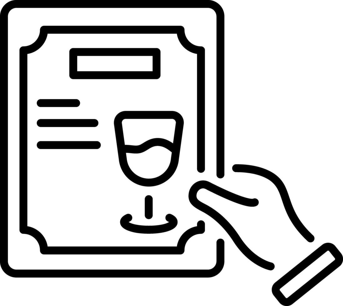 Hotel menu card icon in linear style vector