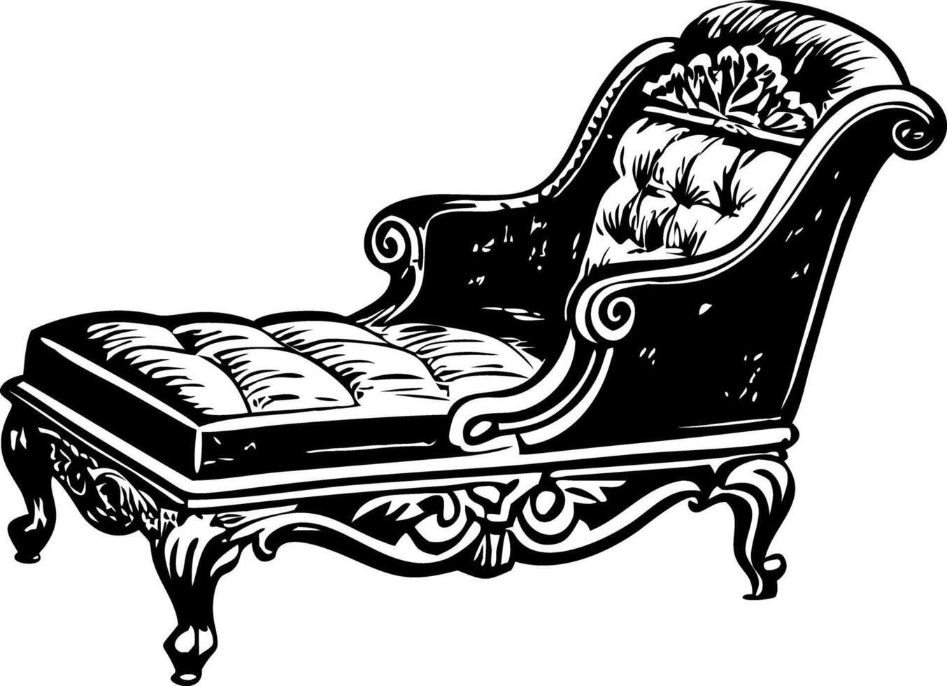 A vintage style illustration of a divan vector
