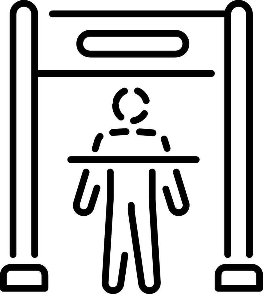 Hotel metal scan gate icon in linear style vector