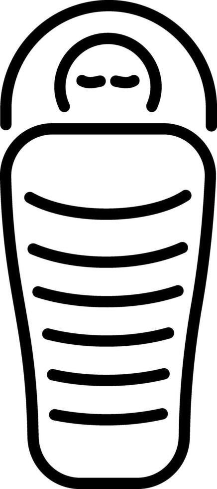 Linear icon depicting a cozy sleeping bag vector