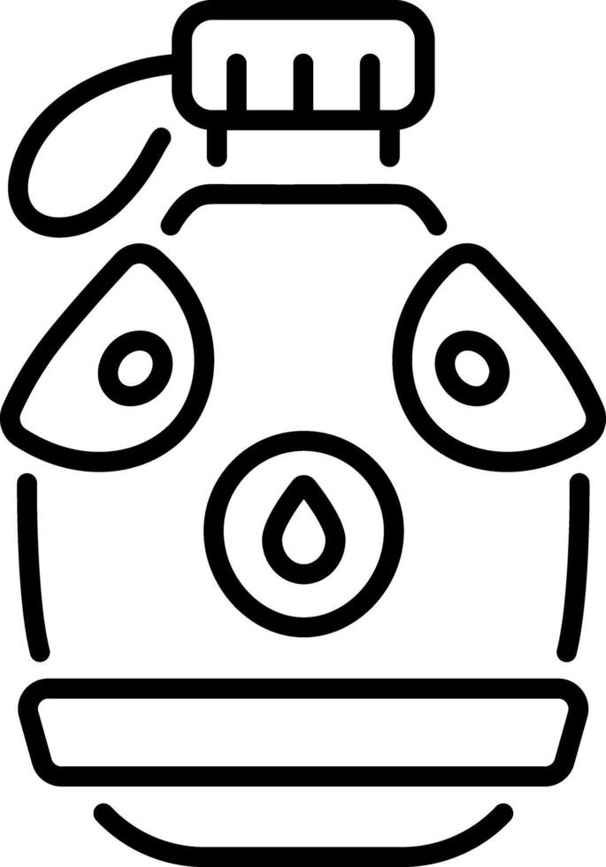 Linear icon showing a portable water canteen vector