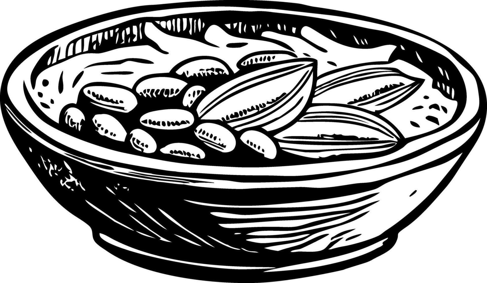 A vintage style illustration of cocoa bowl vector