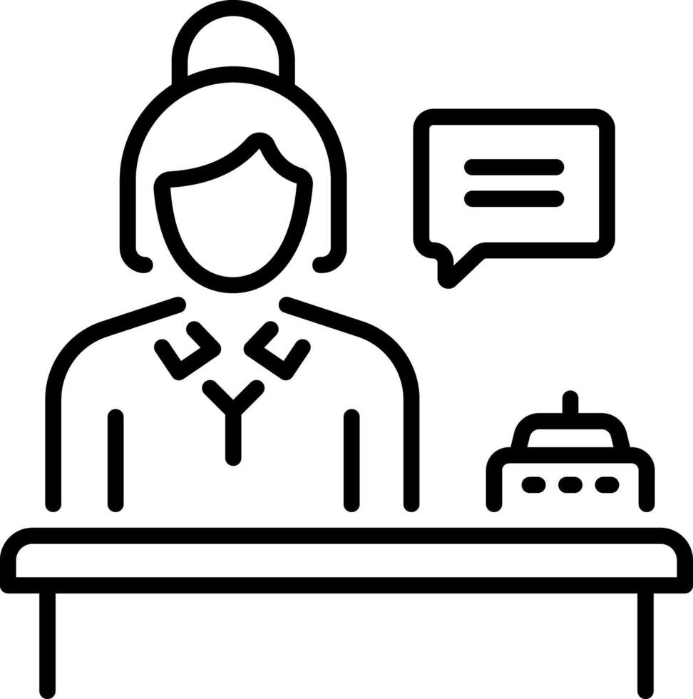 Hotel receptionist icon in linear style vector