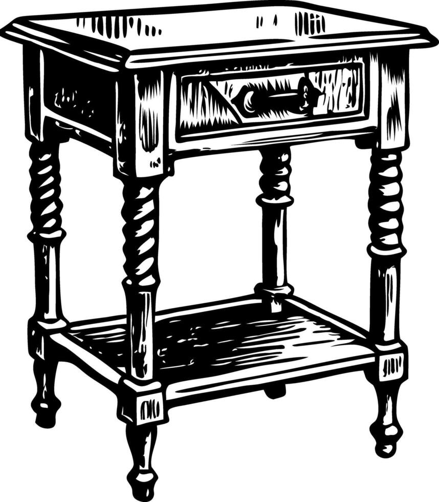 A vintage style illustration of a telephone table vector