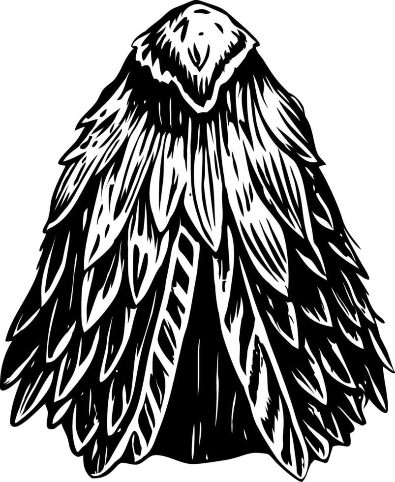 A vintage style illustration of feathered clock vector