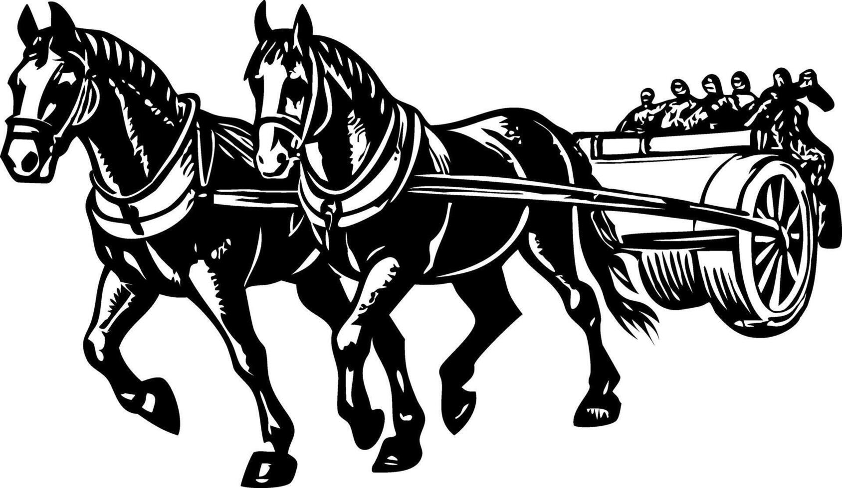 Horse plow illustration in vintage style vector