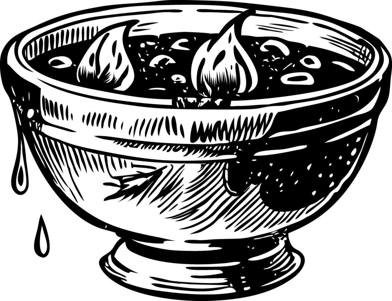 A vintage style illustration of mayan bowl vector