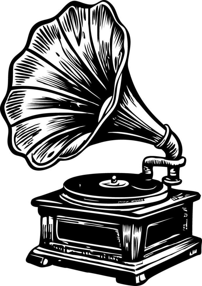 A vintage style illustration of a phonogram vector