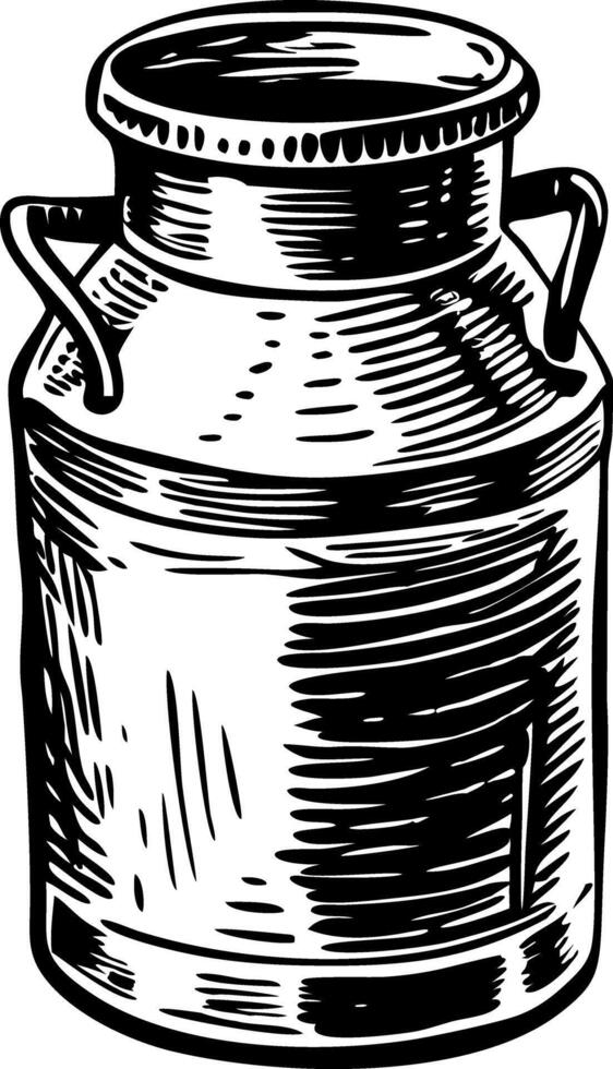 Vintage style illustration of milk can vector