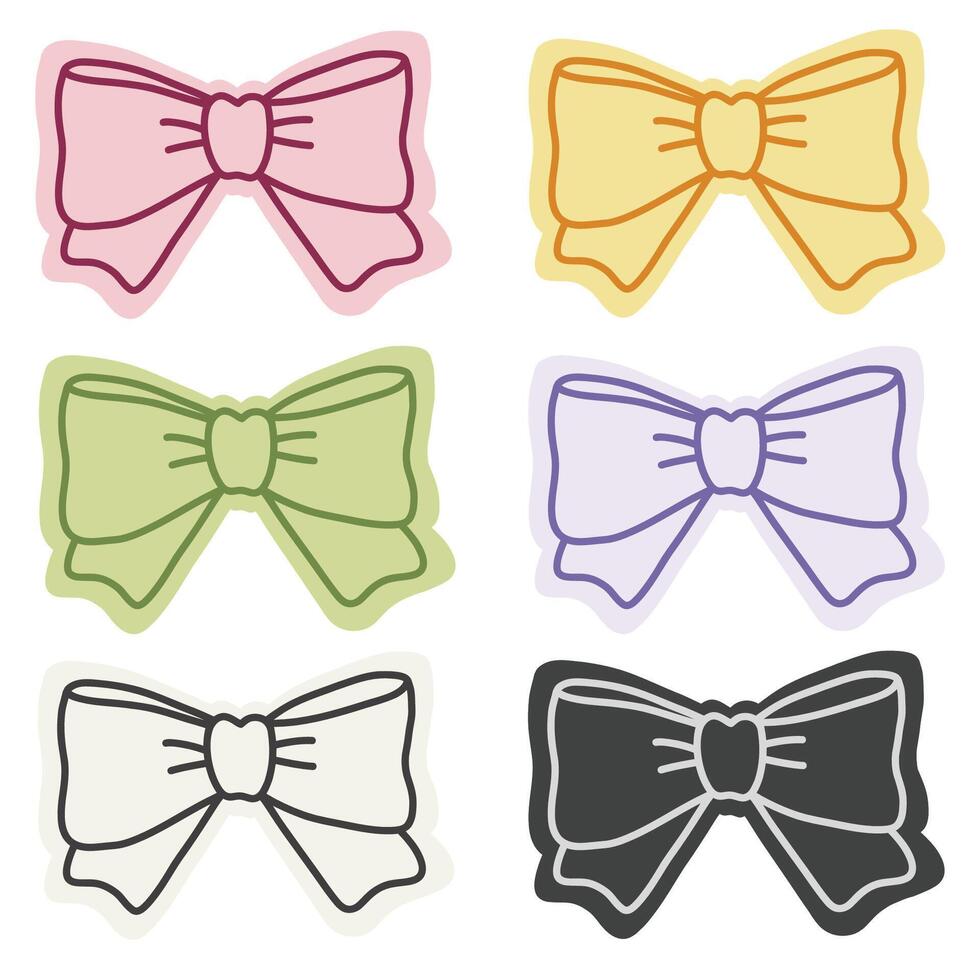 Colorful bow tie set illustration vector