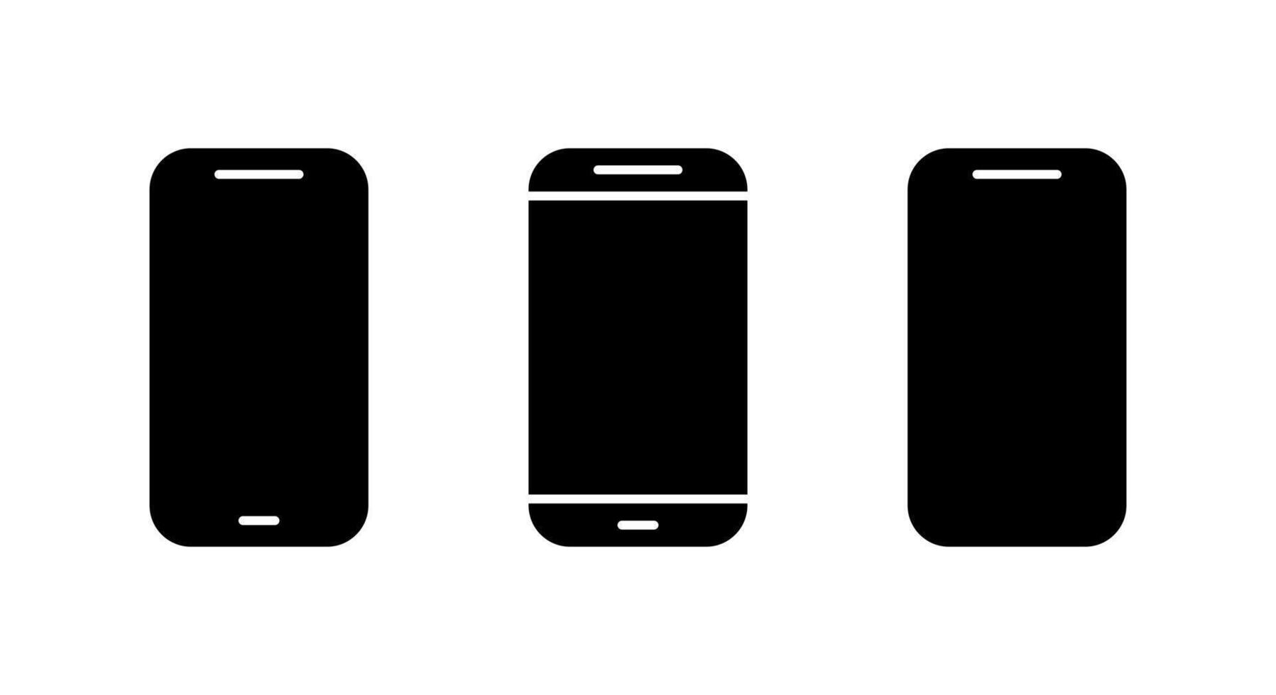 Smartphone device icon set isolated on white background. Mobile phone, cellphone sign symbol vector
