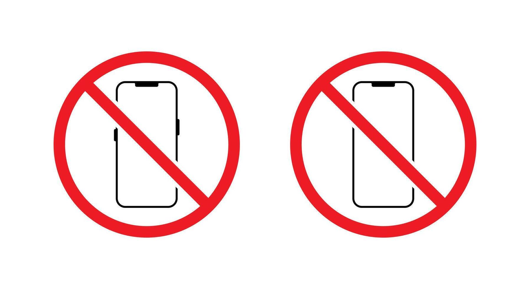 Smartphone area prohibition sign. No mobile phone icon. Cellphone with forbidden symbol vector