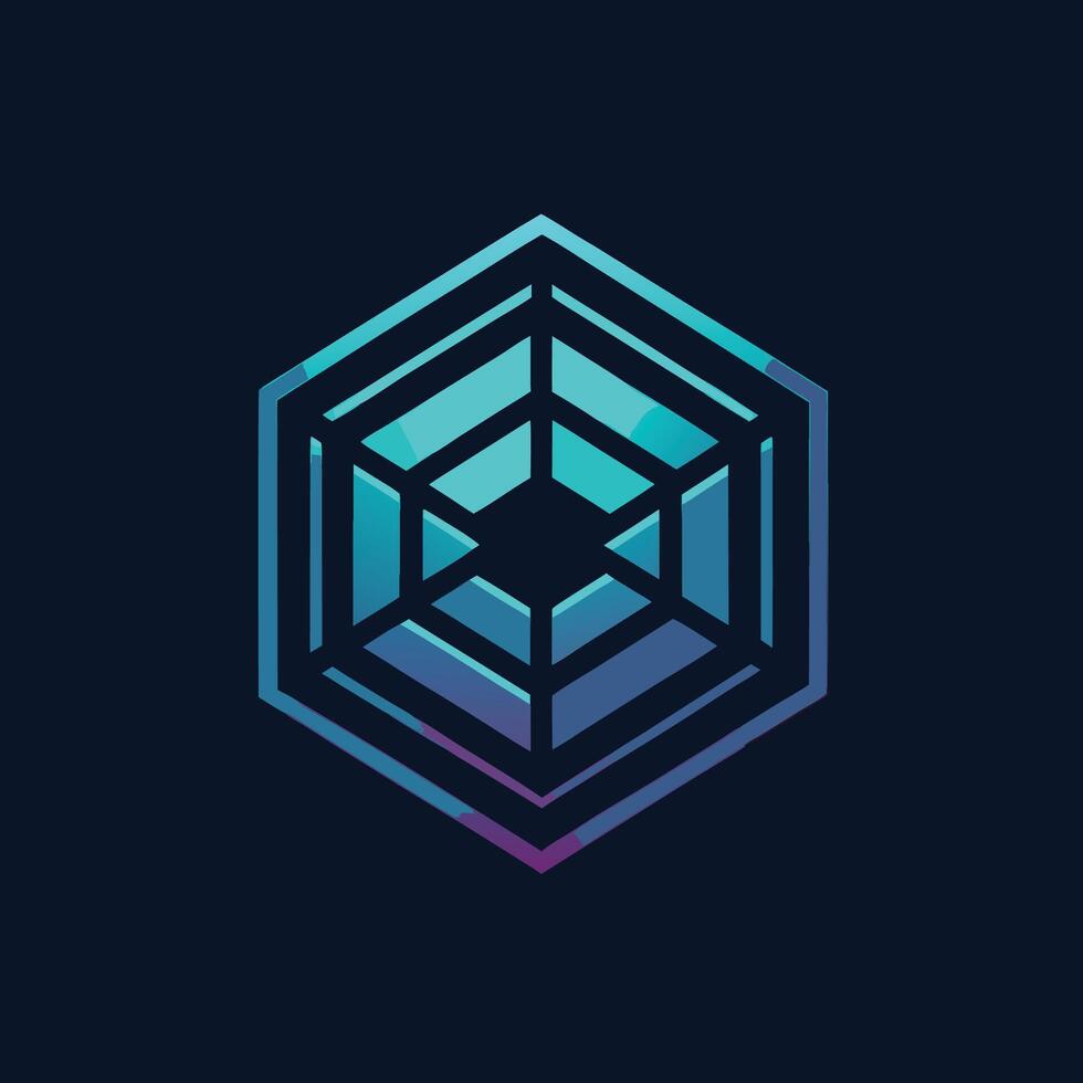 Sleek minimalist logo design featuring a geometric shape symbolizing a smart contracts startup in a modern digital context vector