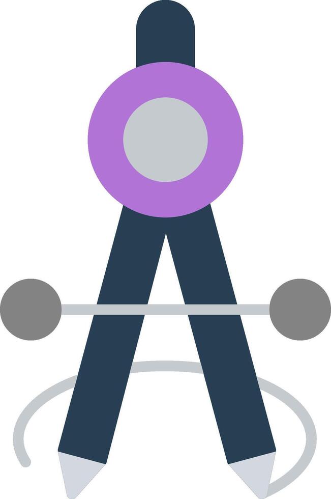 A purple and gray arrow pointing to a circle vector