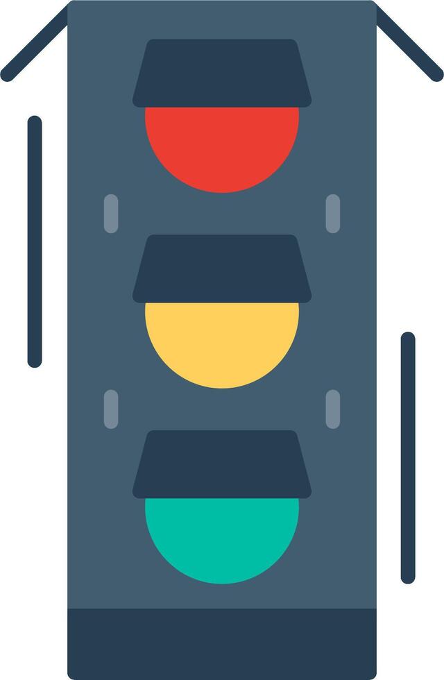 Traffic Lights Flat Multicolored Icon Design vector